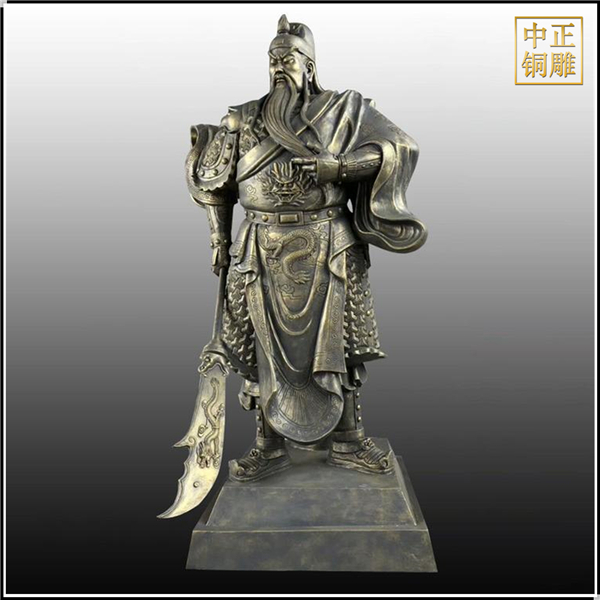 小型關公雕塑擺件